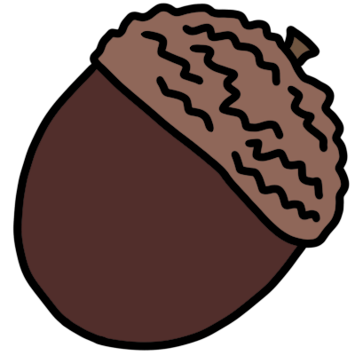 a warm brown acorn.